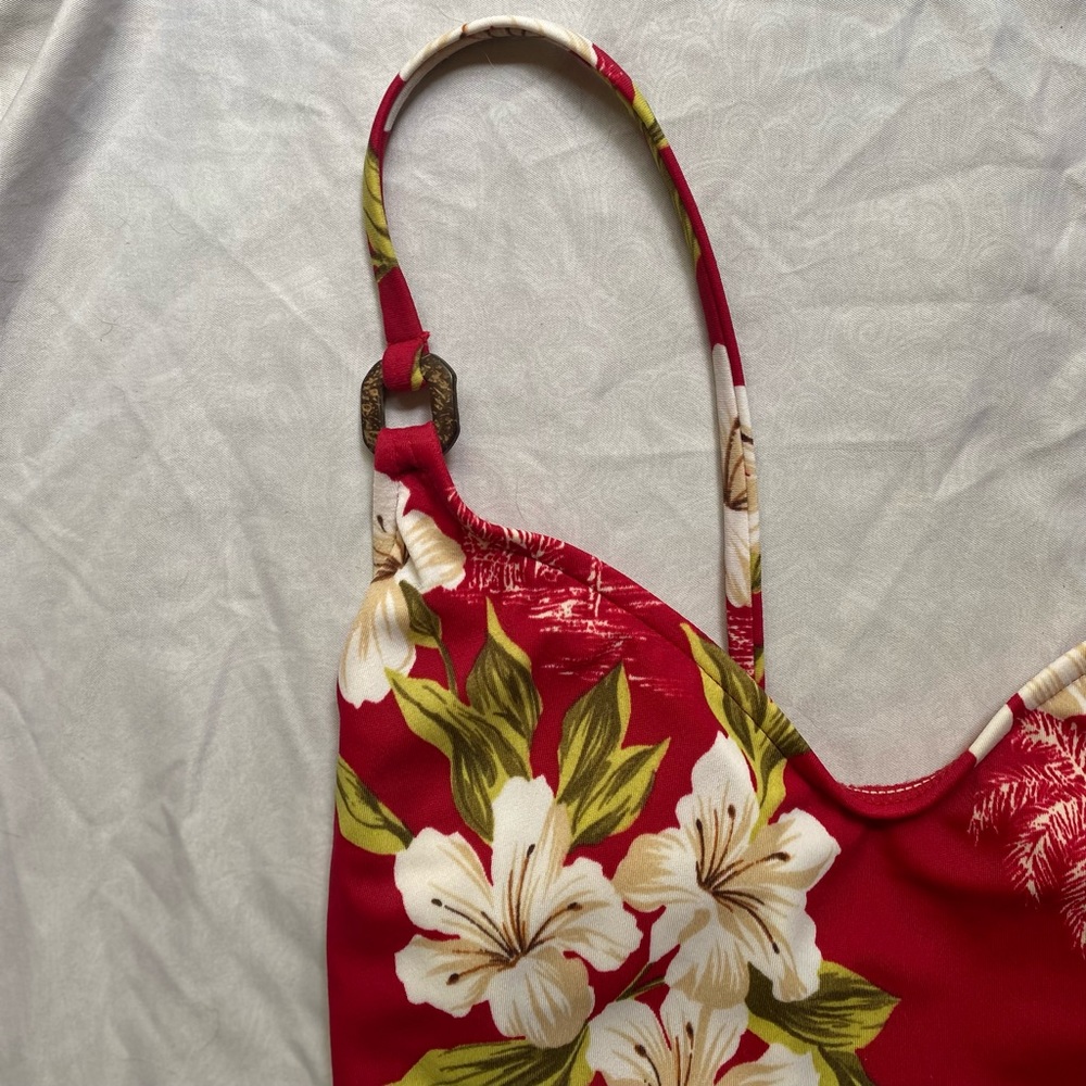 🌺 90’s Leilani floral red one-piece swimsuit - Picture 3 of 7